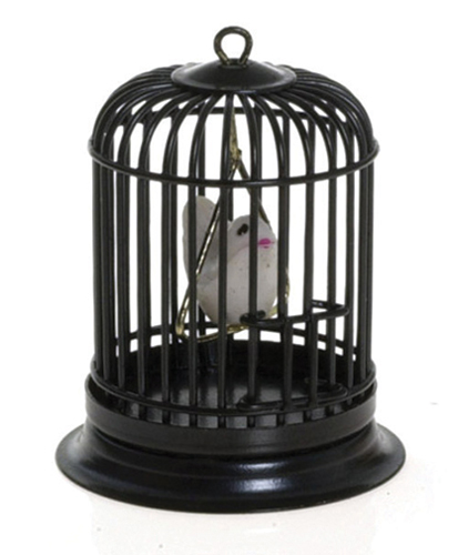 Birdcage with Bird, Black